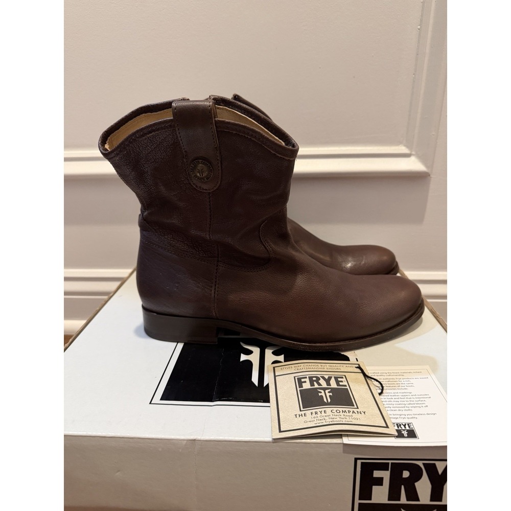 Frye Melissa Button Short Boots Size 10M Brown - Picture 3 of 12